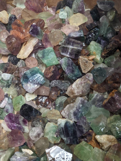 1+lb Purple/Green/Blue Fluorite Rough Crystals Wholesale