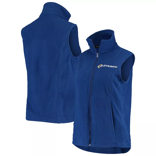 Women's Los Angeles Rams Royal Houston Fleece Full-Zip Vest, Size: Large, LAR Blue