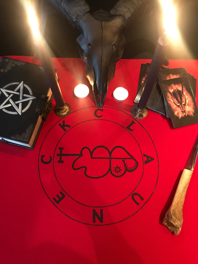 Clauneck Tablecloth Luciferian Witchcraft Demonic Altar Money Magic Handmade Altar Attributes