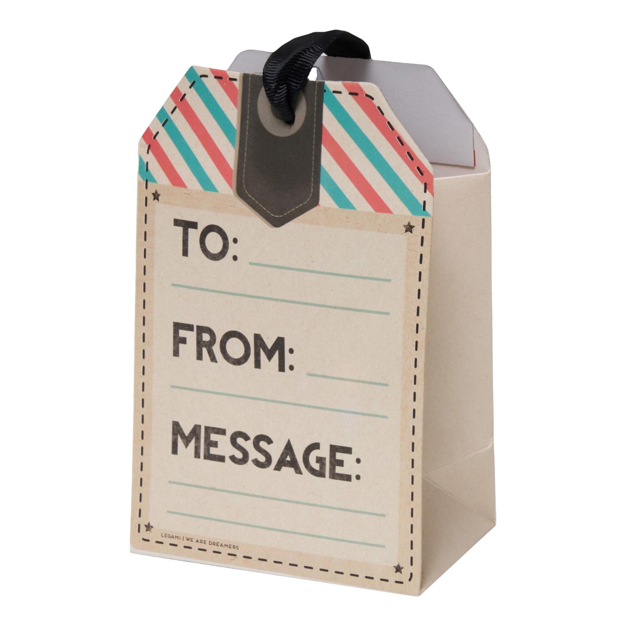 Small Gift Tag Shaped Gift Bag Set Of 2: Natural - Paper by World Market