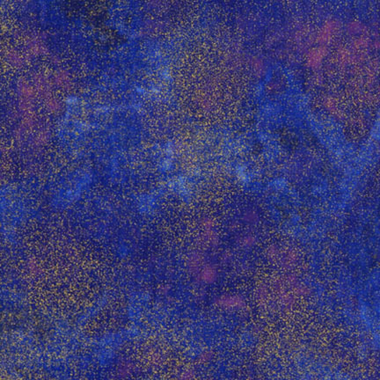 Shimmer Galaxy Blue With Gold & Dots Metallic Blender 44 Inches Wide 100% Quilting Cotton Fabric Tt-Shimmer-Galaxy