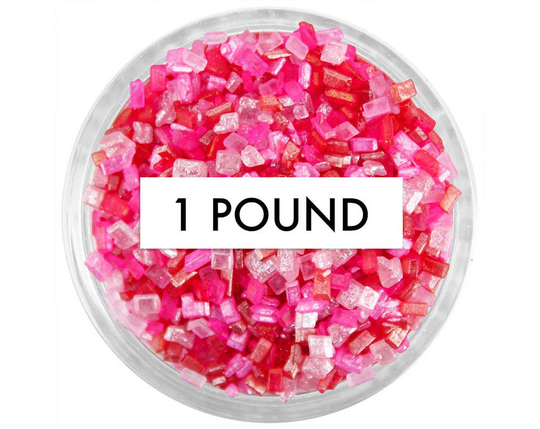 Valentines Day Chunky Sugar Blend 1 lb - Pink & Red Sprinkle Mix, Assortment, Pearl Sugar Crystals