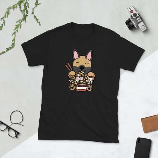 Ramen Noodles German Shepherd T-Shirt, Dog Shirt, Funny Gift
