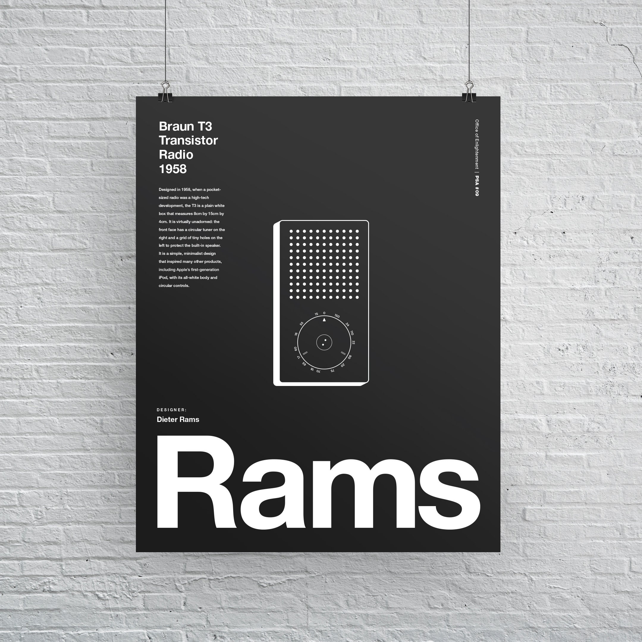 Dieter Rams Apple Ipod Helvetica Typographic Poster, Quote, Black & White, Modern Art, Wall Architecture, Industrial Design, Print