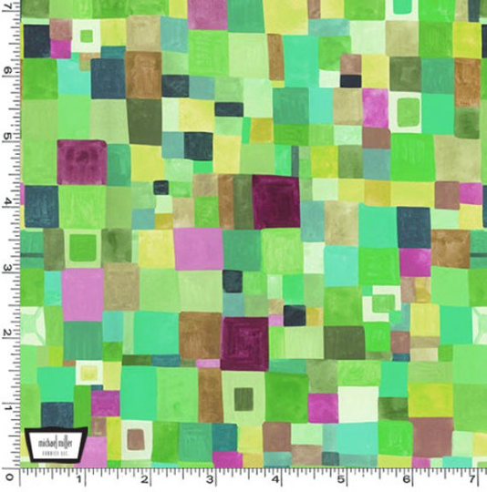 Color Harmony Pixel Blender in Green From Rainbows & Sunshine Collection By Sharon Nullmeyer For Michael Miller - 100% High Quality Cotton