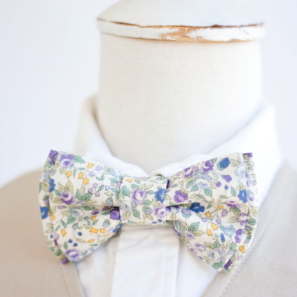 Bow Tie, Ties, Boys Baby Bowties, Ring Bearer, Wedding Floral Purple - Bouquet In