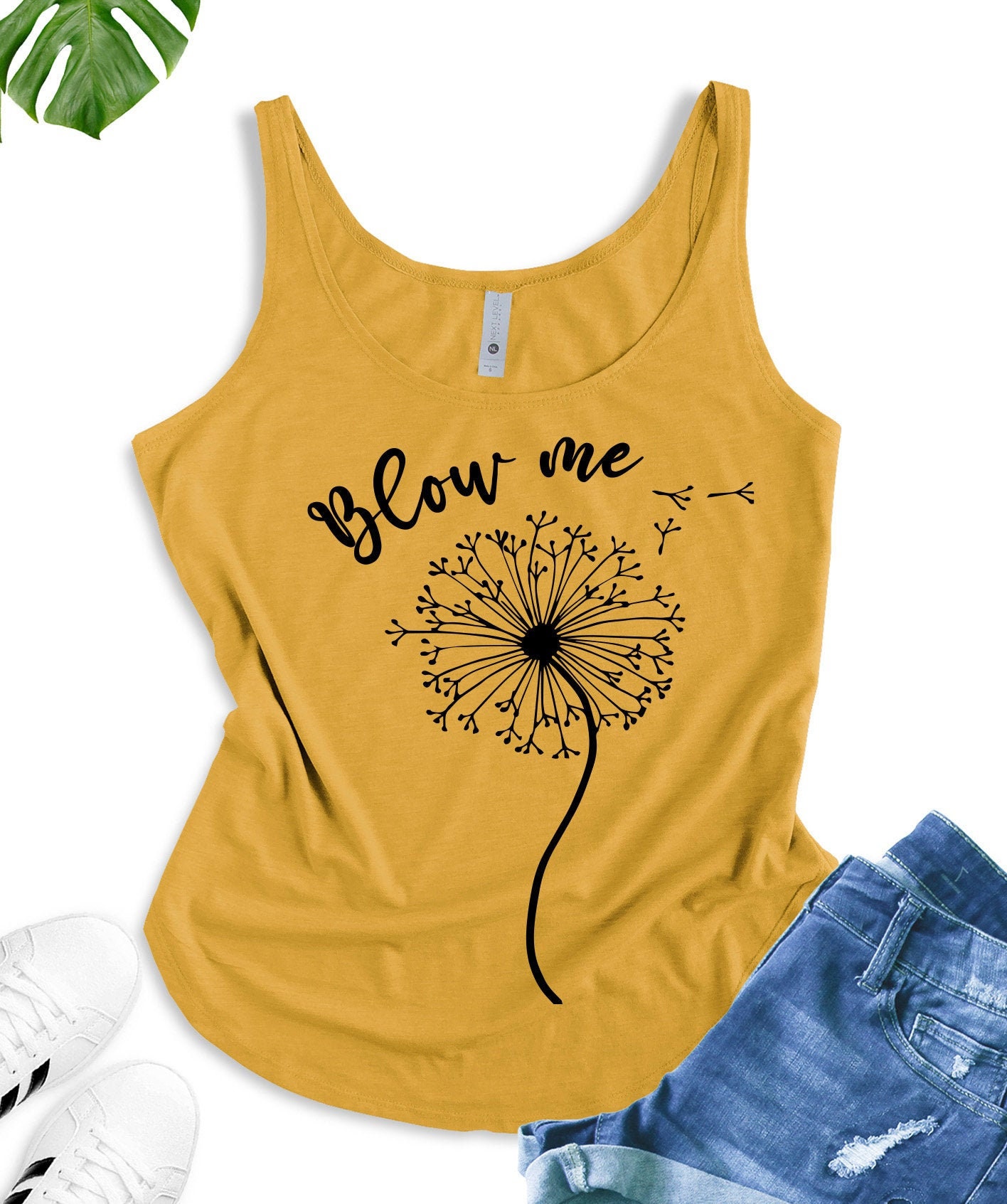 Womens Blow Me Tank Top Dandelion Cute Trending Tops Gift For Friend Mom Best Wife