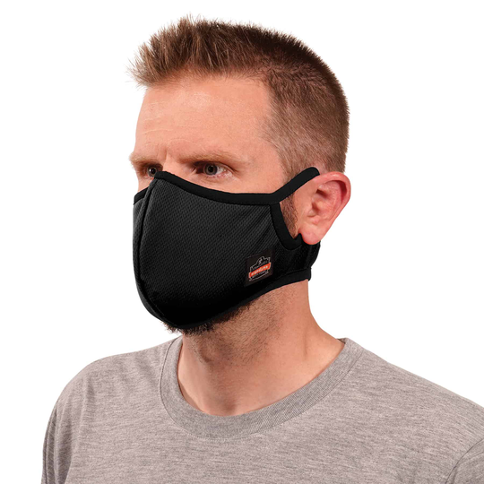 Ergodyne Reusable Cotton Polyester Blend Not Rated Large/X Large All- Purpose Face Mask in Black | 48822