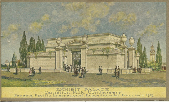 Antique Panama Pacific Expo San Francisco California Postcard 1915 Carnation Milk