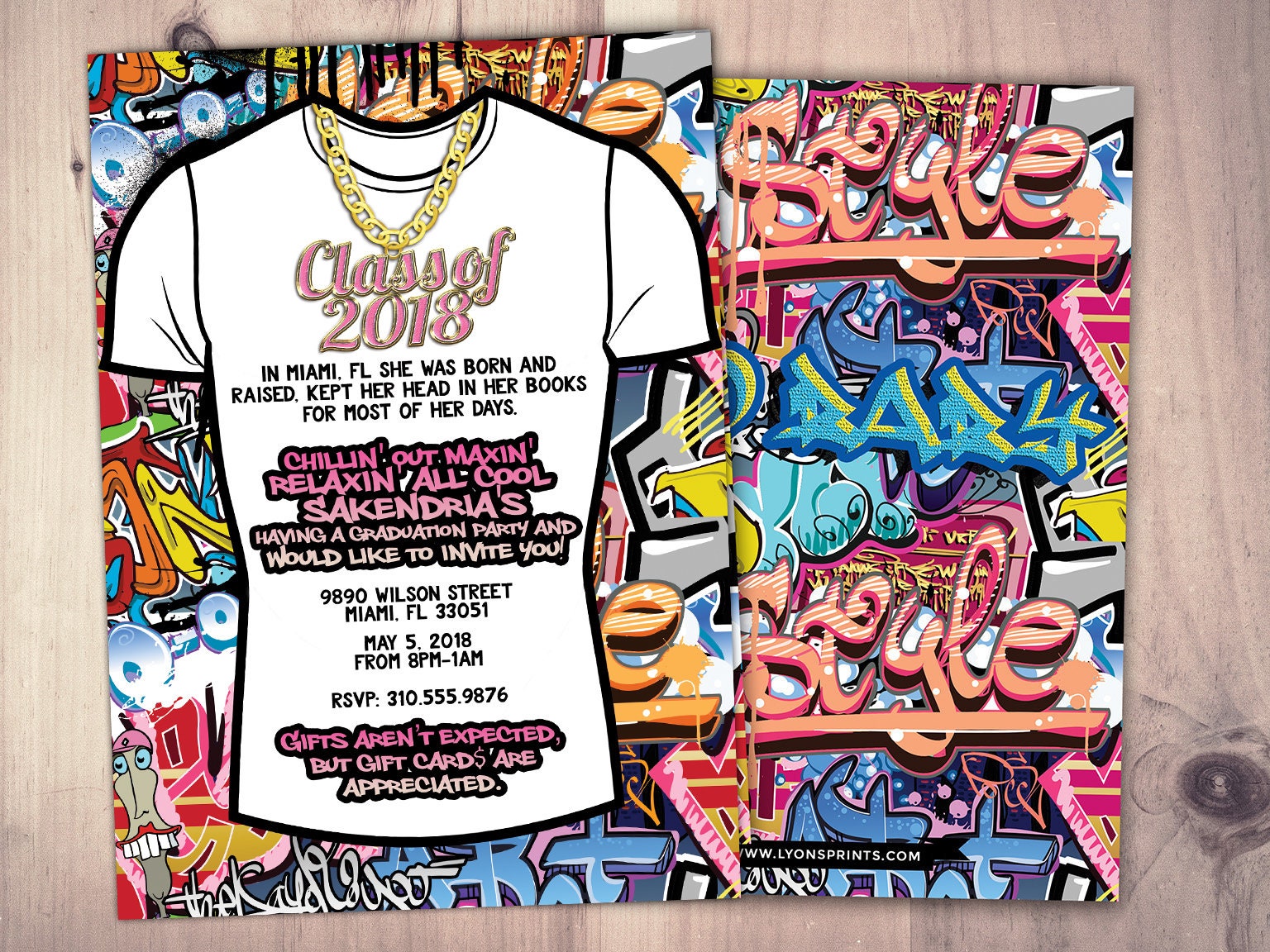 Fresh Prince, Graduation Party, Hip Hop, 90S Party, Push It Shower, Birthday Invitation, Graffiti, Birthday, Graduation, Digital Files
