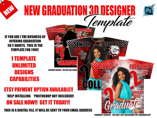 Graduation All Over 3D Sublimation Designer Template