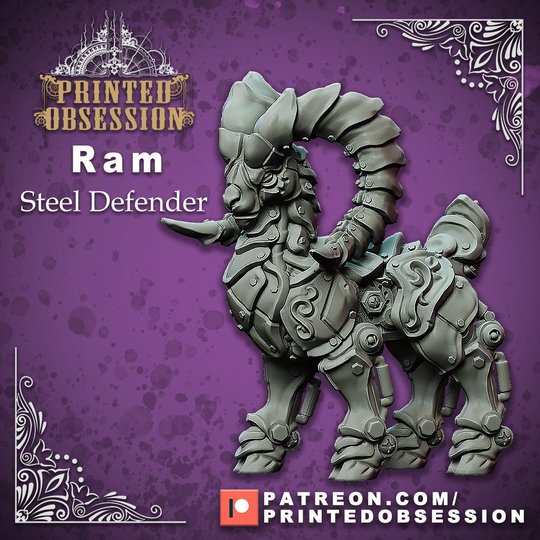 Fast Shipping | Steel Ram Defender Mechanimal Artificer Construct Perfect For Dnd Pathfinder Steampunk Rpg Tabletop 28mm & 32mm