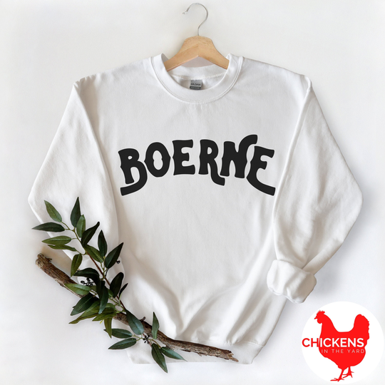 Boerne Sweatshirt, Texas, T-Shirt, White, Black, Football, Basketball, Gameday, Sports, Gift, Cute, Graduation, Womens, Gym, Hiking, Camping