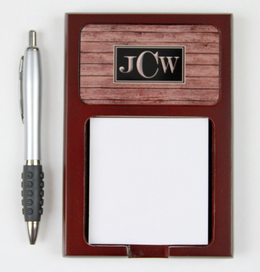 Fathers Day Gift For Dad Custom Stick-It Note Holder Mahogany Stained Wood Sticky Gifts Him For Men Desk Accessories