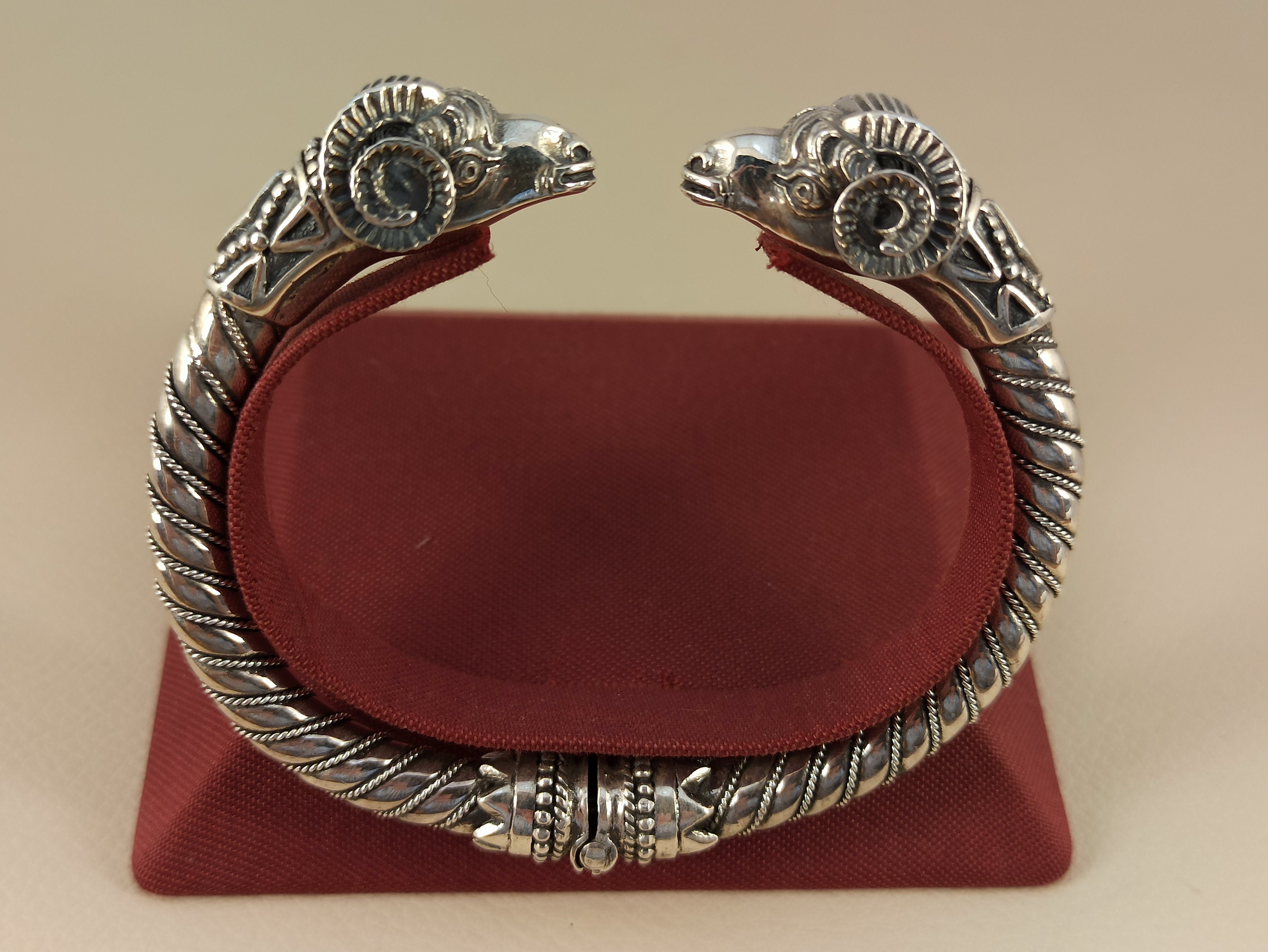 Ram Heads Bracelet in Sterling Silver 925, Sterling 925 With Ram Heads, Ancient Greek Style