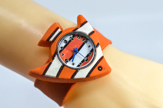 Orange Tone Womens, Childrens Rubber Adjustable Bracelet Watch