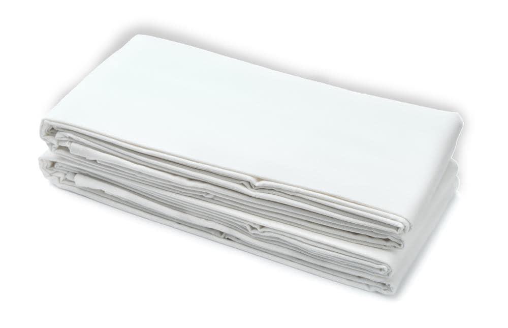 Essential Medical Supply Twin Extra Long Cotton Polyester Blend Bed Sheet in White | C3053