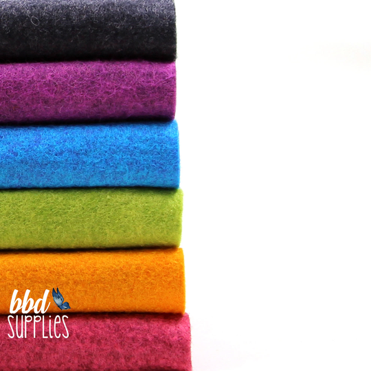 Wool Blend Felt Sheets Collection | Kaleidoscope Colors 6 Sheets You Choose Size