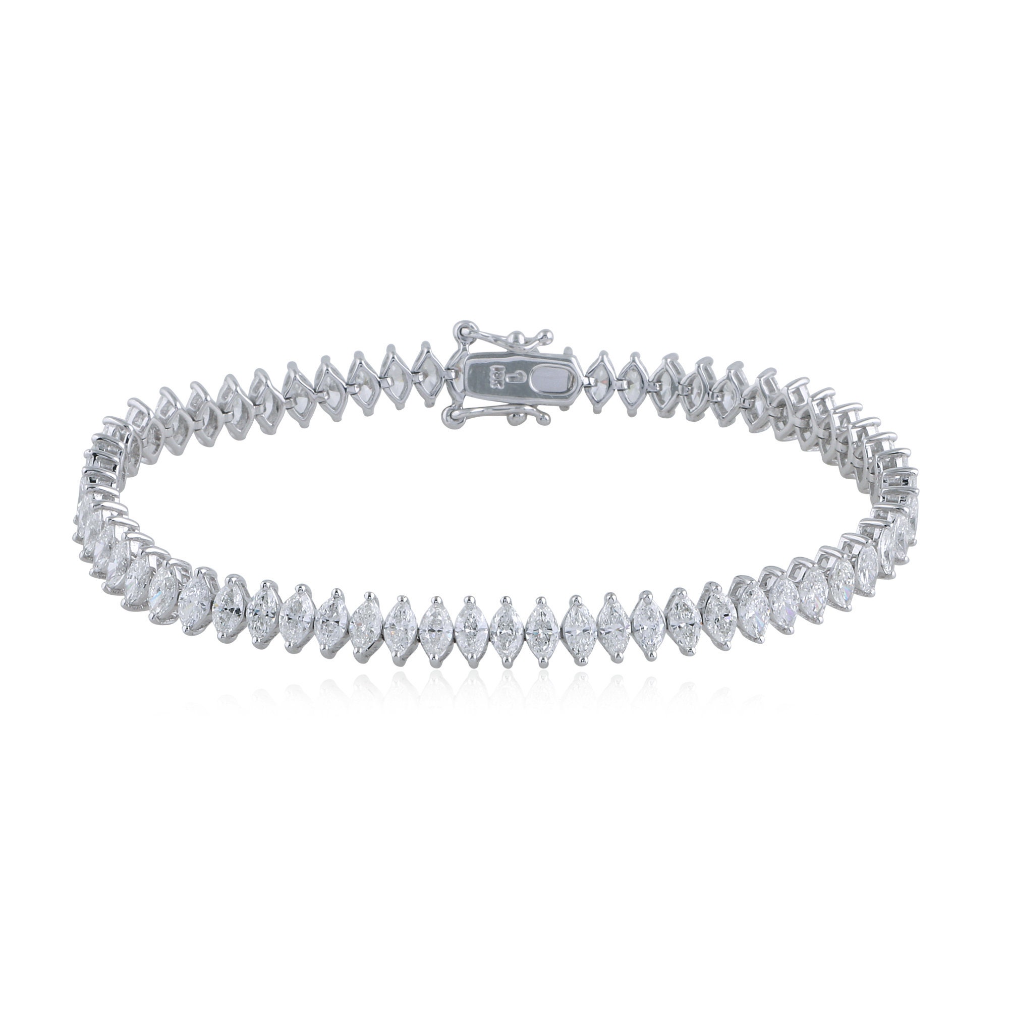 On Sale Si Clarity Hi Color 6.15 Ct Marquise Diamond Bracelet Tennis 14K White Gold Wedding Or Engagement Jewelry For Women's